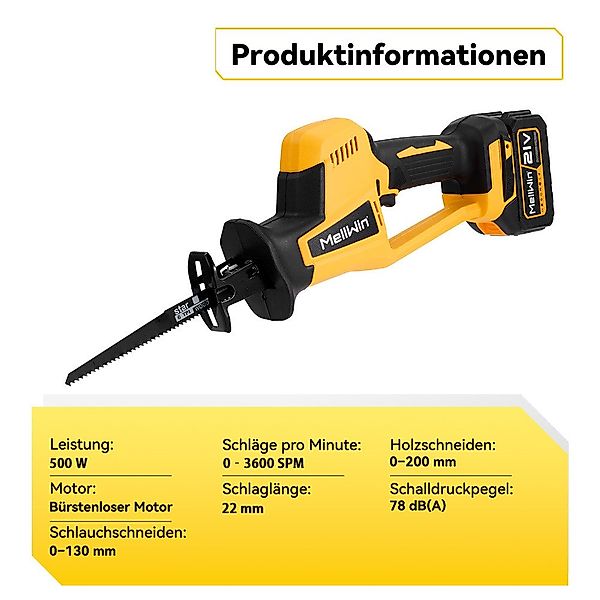 ONEVAN Akku-Säbelsäge 22mm Hublänge 3600 SPM günstig online kaufen