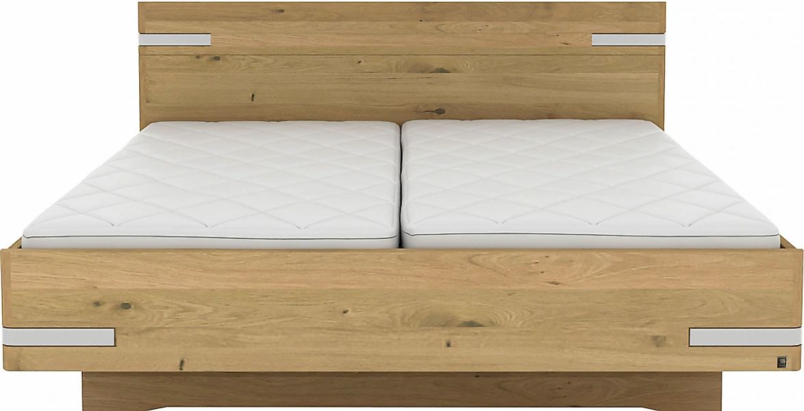 Musterring Holzbett "Savona, Bettgestell, Bettrahmen, teilmassiv Bianco-Eic günstig online kaufen