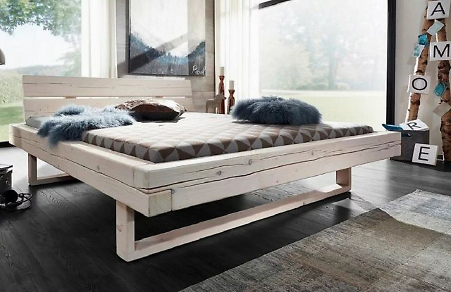 Main Möbel Massivholzbett Main Möbel Balkenbett 'Jeanette' 160x200cm Fichte günstig online kaufen