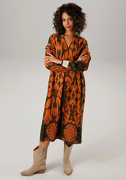 Aniston CASUAL Blusenkleid, mit großflächigem, grafischen Druck günstig online kaufen