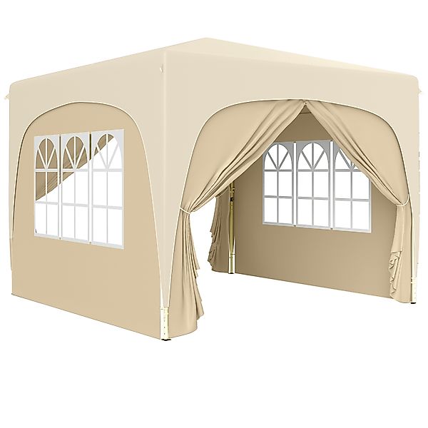 Outsunny Pavillon 3x3m, wasserabweisend Stabil Winterfest Pop-up Faltpavill günstig online kaufen