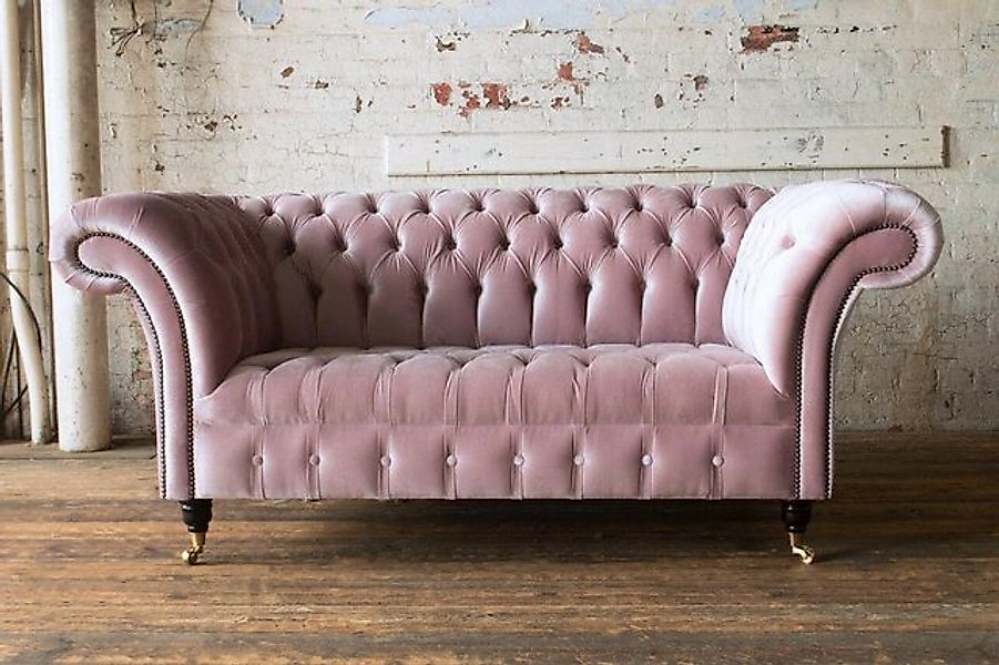 Xlmoebel 2-Sitzer Rosa 2-Sitzer Chesterfield Polster-Couch aus Stoff, 1 Tei günstig online kaufen