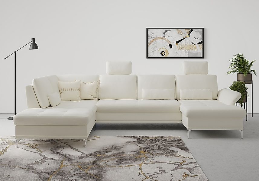 Home affaire Wohnlandschaft "Palm Beach U-Form" Federkern, mit Sitztiefenve günstig online kaufen