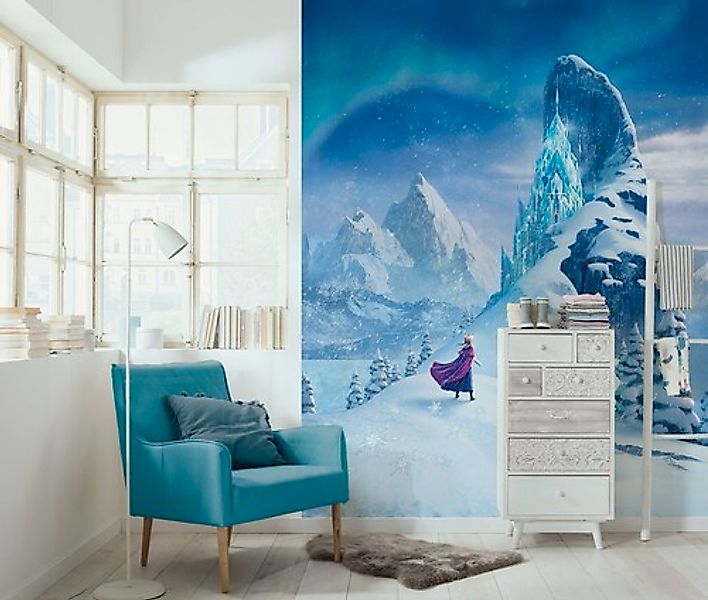 Komar Vlies Fototapete Disney Frozen Ice Castle Weiß-Blau günstig online kaufen