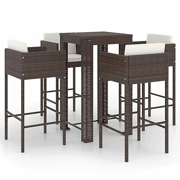 vidaXL Gartenlounge-Set 5-tlg. Gartenbar-Set mit Kissen günstig online kaufen