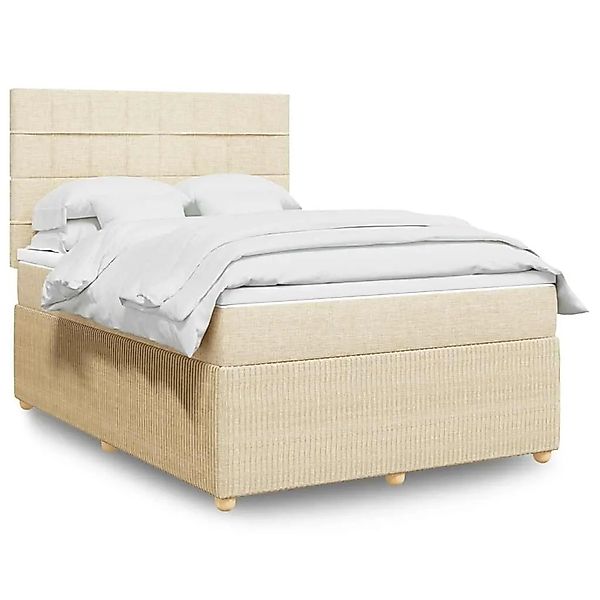 vidaXL Boxspringbett mit Matratze Creme 140x200 cm Stoff 3294384 günstig online kaufen