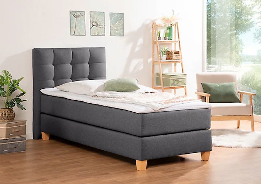 Home affaire Boxspringbett "Moulay", inkl. Topper, in 3 Härtegraden, TFK au günstig online kaufen