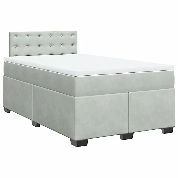 vidaXL Boxspringbett mit Matratze Hellgrau 120x190 cm Samt2106956 günstig online kaufen