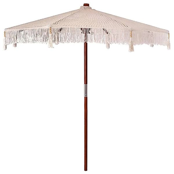 vidaXL Macrame Sonnenschirm Creme 252,5 x 252,5 x 260 cm 42006470 günstig online kaufen