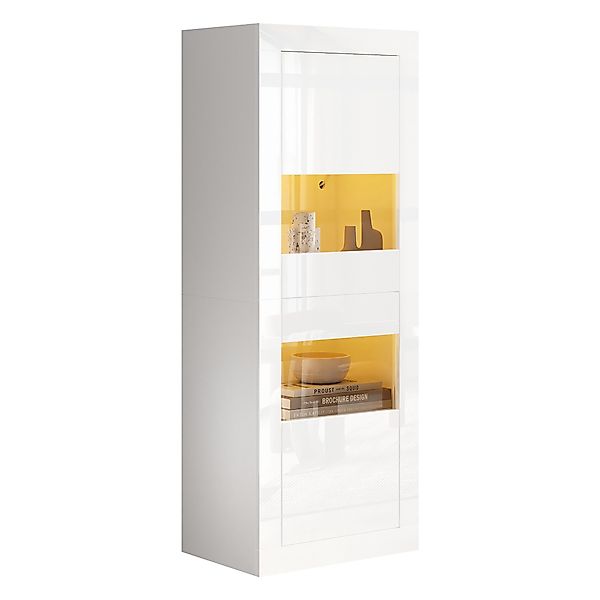 OKWISH Vitrine Hochglanzweiß Hochschrank (Lagerschrank, Highboard, günstig online kaufen