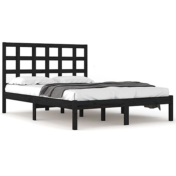 vidaXL Massivholzbett Schwarz 200x200 cm1084195 günstig online kaufen