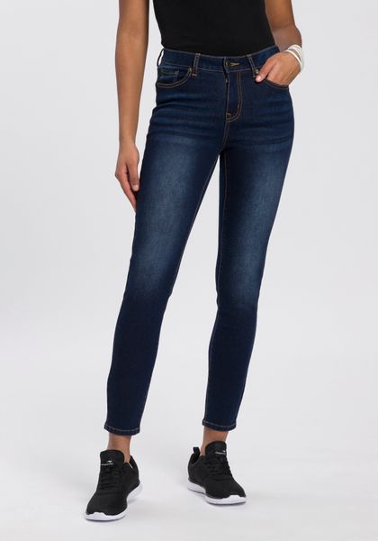 KangaROOS Slim-fit-Jeans "CROPPED HIGH WAIST SLIM FIT" schmale Passform, Rö günstig online kaufen