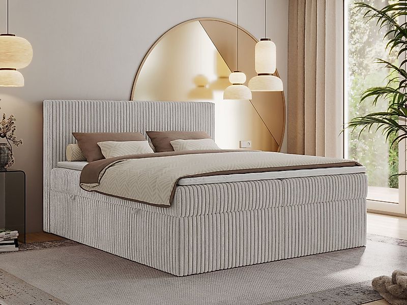 MKS MÖBEL Boxspringbett TILIANO (Packung, Set, Gepolstertes Kopfteil, Visco günstig online kaufen
