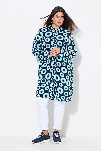 Ulla Popken Longbluse Longbluse Kreise Hemdkragen günstig online kaufen