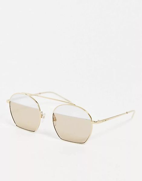 Emporio Armani – Sonnenbrille mit Gläsern im Farbblockdesign-Braun günstig online kaufen