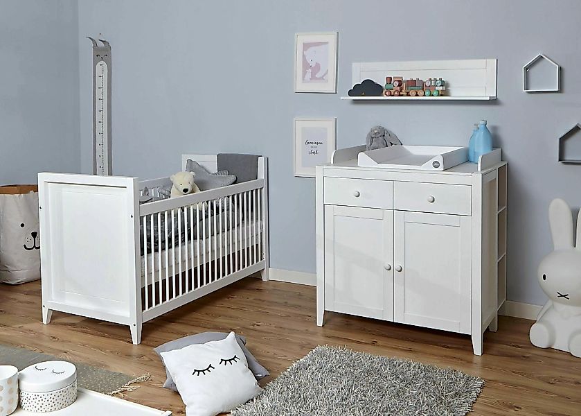 Ticaa Babyzimmer-Komplettset "Rosa", (Set, 5 St., Bett + Wickelkommode + Sc günstig online kaufen