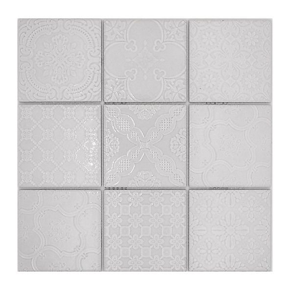 Mosani Mosaikfliesen Mosaik Keramik Steinzeug paris grey glänzend Retro Küc günstig online kaufen