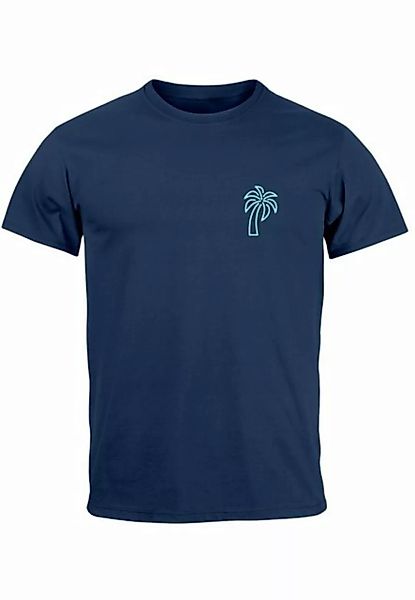 Neverless Print-Shirt Herren T-Shirt Palme Logo Print Sommer Badge Emblem M günstig online kaufen