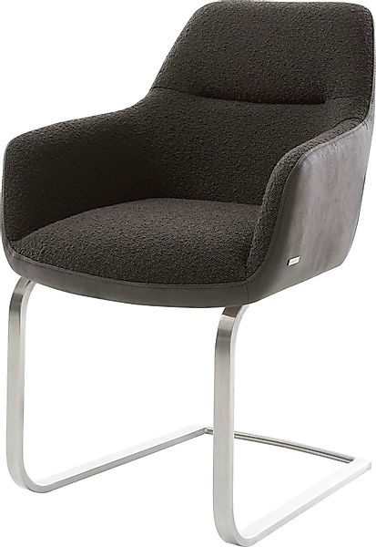 DELIFE Polsterstuhl Pejo-Flex, Freischwinger flach Edelstahl günstig online kaufen