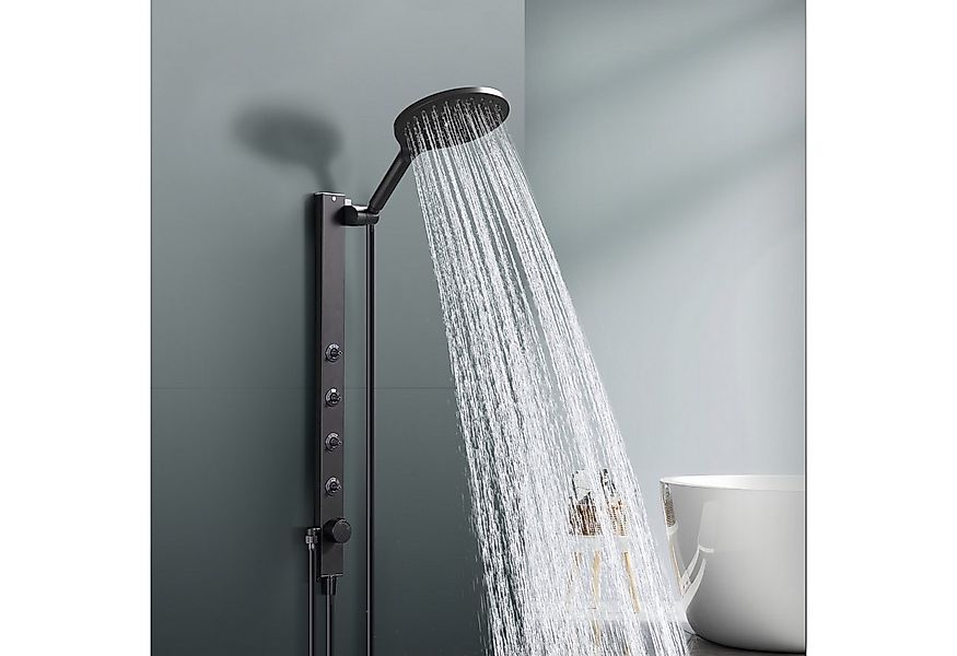 HOMELODY Brausegarnitur Duschsystem schwarz Duschsäule mit Handbrause und 4 günstig online kaufen