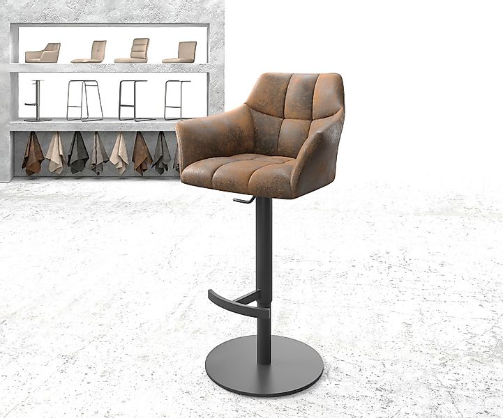 Barstuhl Yulo-Flex Vintage Braun Drehfuß höhenverstellbar Metall günstig online kaufen