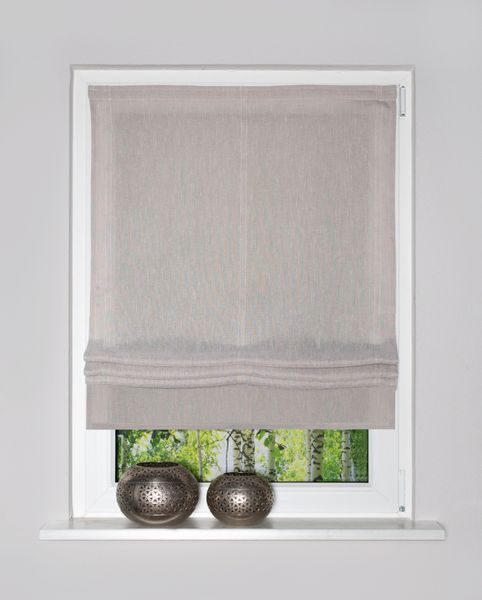 HOME WOHNIDEEN Raffrollo "TIRIAN" mit Klettband Raffrollo Deko Leinenoptik, günstig online kaufen