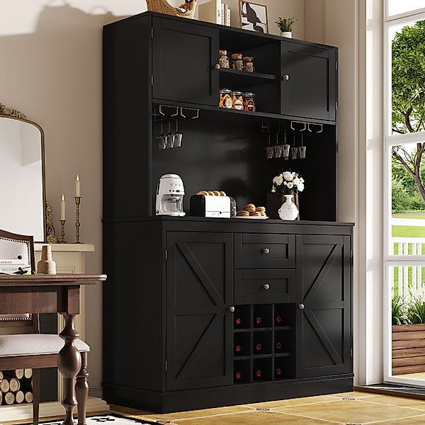 Odikalo Küchenbuffet Küchenschrank Anrichte Hochschrank Weinregal günstig online kaufen