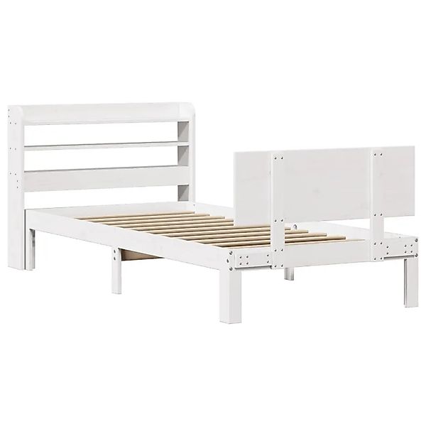 vidaXL Bettgestell mit Kopfteil Ohne Matratze Weiß 90x190 cm 3306814 günstig online kaufen