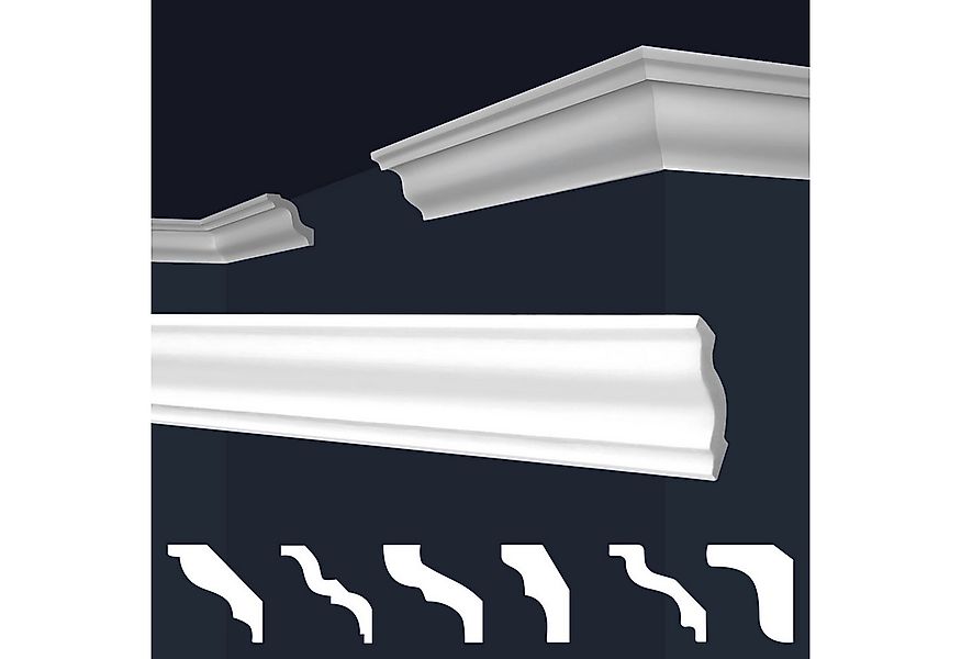 marbet design Stuckleiste E-5, 2 Meter / 1 Leiste, XPS Styropor weiß - Deck günstig online kaufen