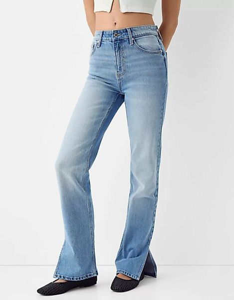Bershka Bequeme Jeans-Schlaghose Mit Seitlichem Schlitz Damen 42 Ausgewasch günstig online kaufen