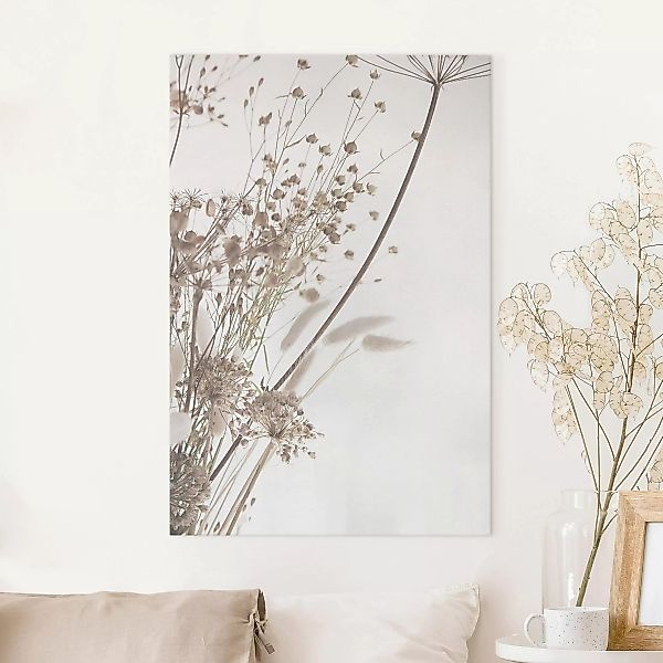 Leinwandbild Bouquet aus Ziergras und Blüten günstig online kaufen