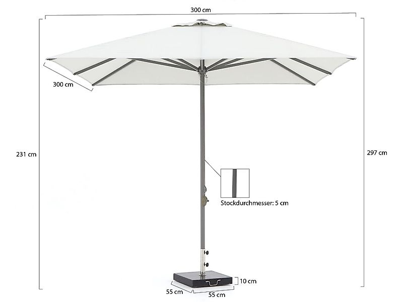 Shadowline Cuba Sonnenschirm 300x300 cm günstig online kaufen