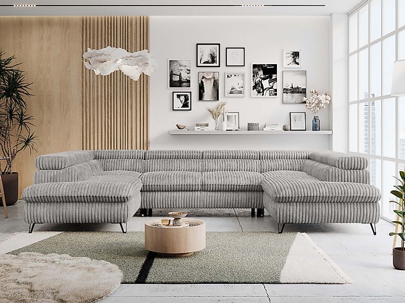 MKS MÖBEL Ecksofa PETER U, Set, Ecksofa U-Form, Wellenfedern, HR35-Schaum, günstig online kaufen