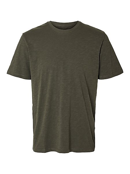 Selected Homme Herren Rundhals T-Shirt SLHASPEN SLUB - Regular Fit günstig online kaufen