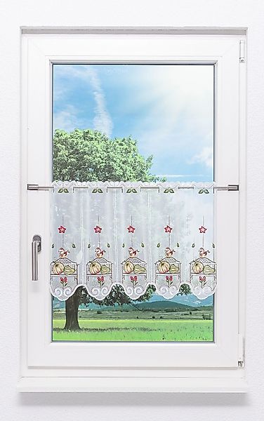 Plauener Spitze® Scheibengardine Herbstbank, (1 St), günstig online kaufen