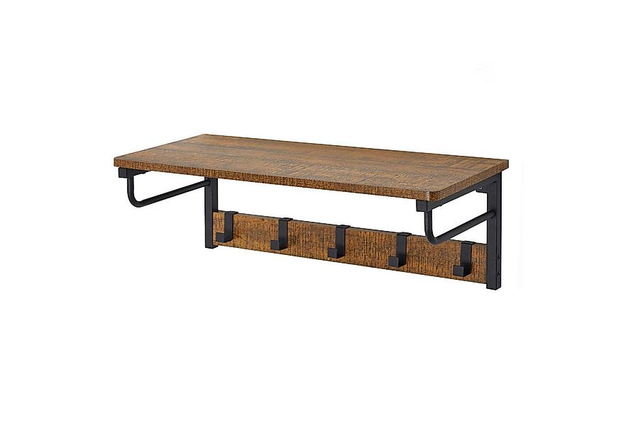 Mondeer Wandgarderobe Wandregal, mit 5 Haken und Ablage, 67 x 28 x 23,5 cm, günstig online kaufen