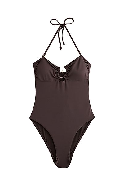 Next Badeanzug Bauchformender Bandeau-Badeanzug mit Metalldetails günstig online kaufen