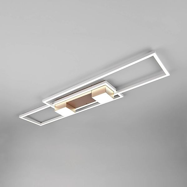 LED-Deckenlampe Albany, braun, 100 x 28 cm, Alu, CCT dimmbar günstig online kaufen