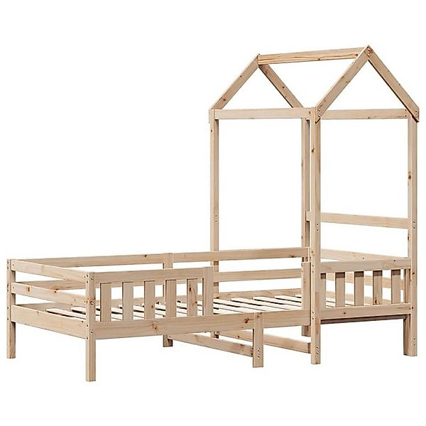 vidaXL Bett Massivholzbett mit Dach 75x190 cm Kiefer günstig online kaufen