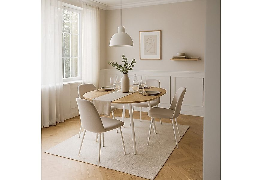 B&D home Esstisch TILL, Metallgestell schwarz oder weiß, ausziehbar 120-160 günstig online kaufen