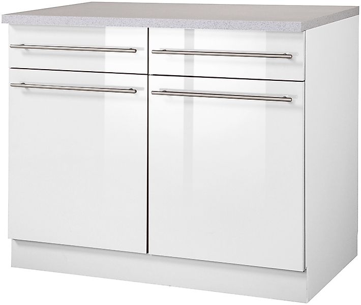 wiho Küchen Unterschrank "Chicago", 100 cm breit, 2 Schubkästen und 2 Türen günstig online kaufen