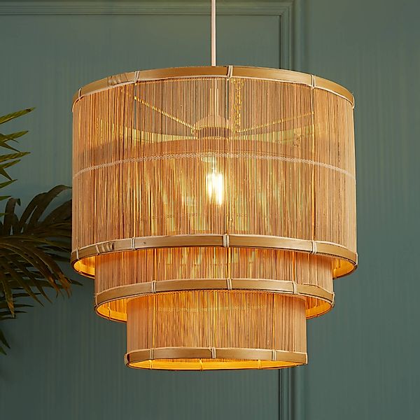 Hängeleuchte Astaria, holzfarben, Bambus, Ø 40 cm, E27 günstig online kaufen