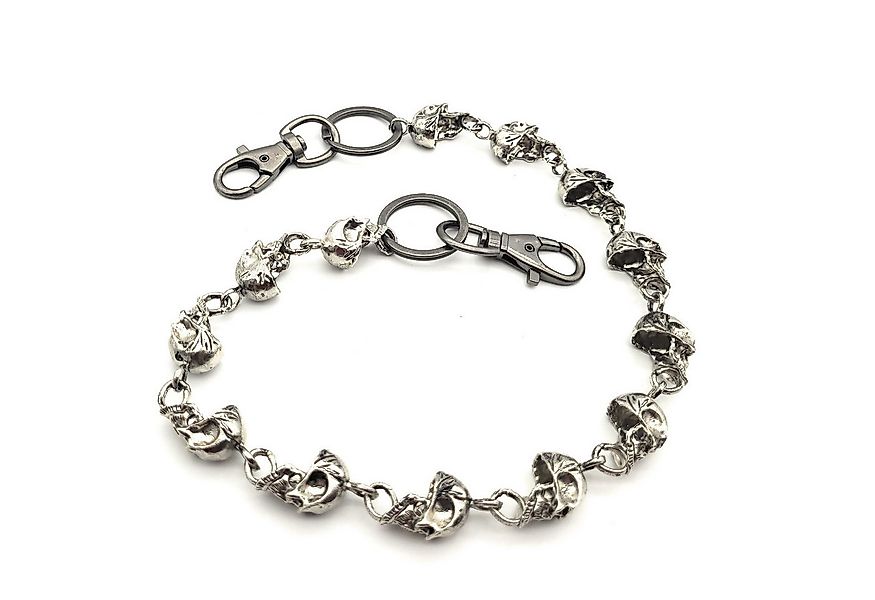 Lemasi Geldbörse Totenkopf-Hosenkette Metall schwer 60cm mit Karabinern - E günstig online kaufen