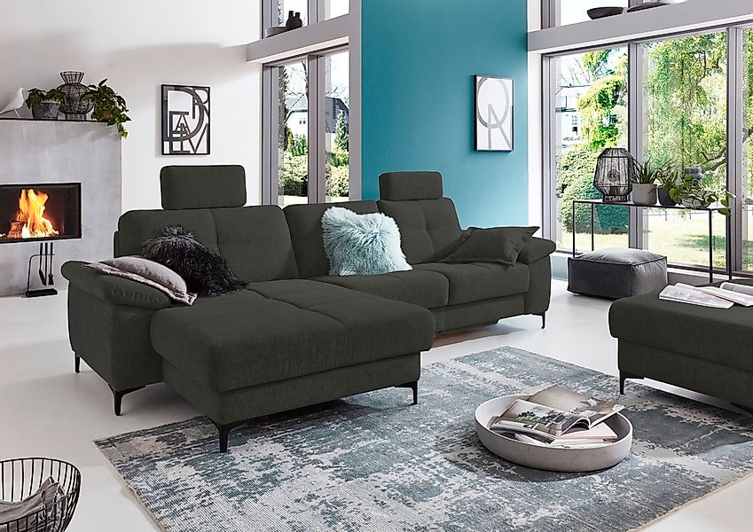3C Carina Ecksofa »Burnaby L-Form«, 2 Kopfstützen, optional mit Schlaf- und günstig online kaufen
