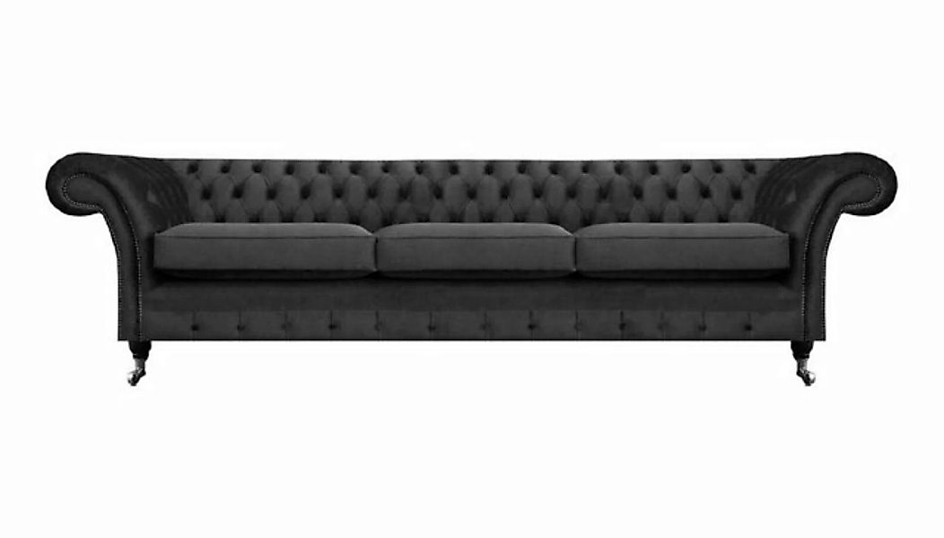 JVmoebel 3-Sitzer Schwarz Möbel Wohnzimmer Sofa Dreisitze Couch Chesterfiel günstig online kaufen