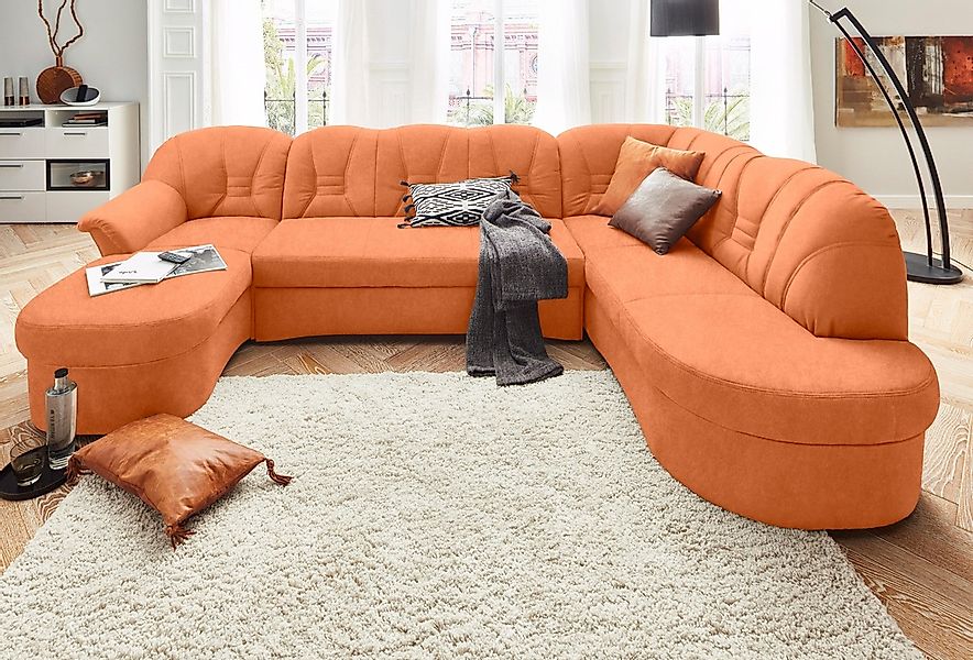 DOMO collection Wohnlandschaft "Elva, zeitlose Formensprache, elegante Rück günstig online kaufen