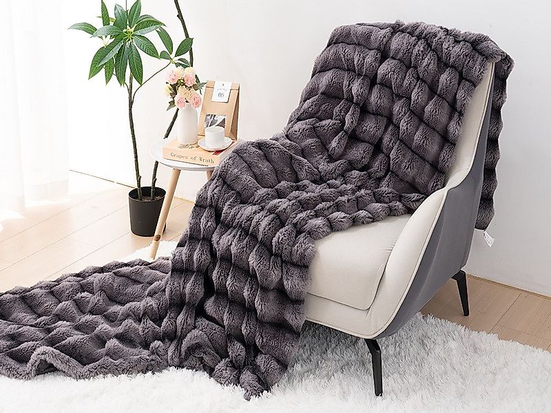 Wohndecke Kunstfell-Decke, Premium Kuscheldecke weich beidseitig, ORHOPUI, günstig online kaufen