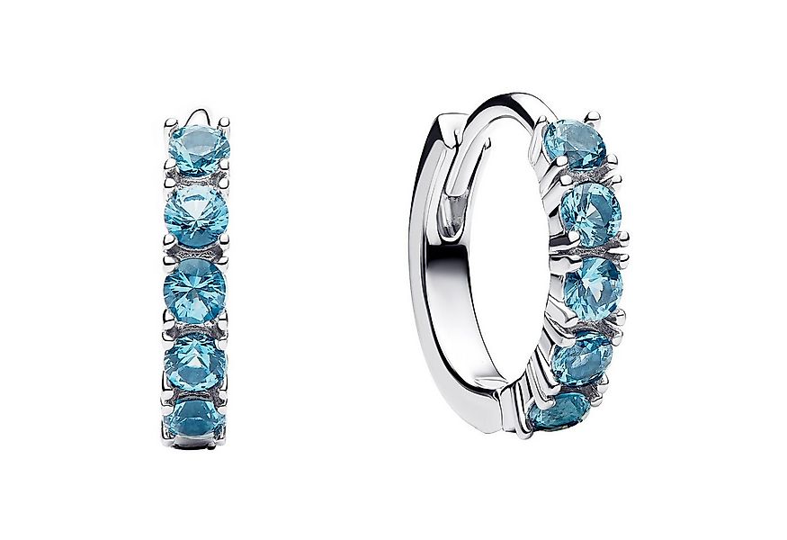 Pandora Paar Creolen Damen-Ceolen Huggie Hellblau Silber günstig online kaufen