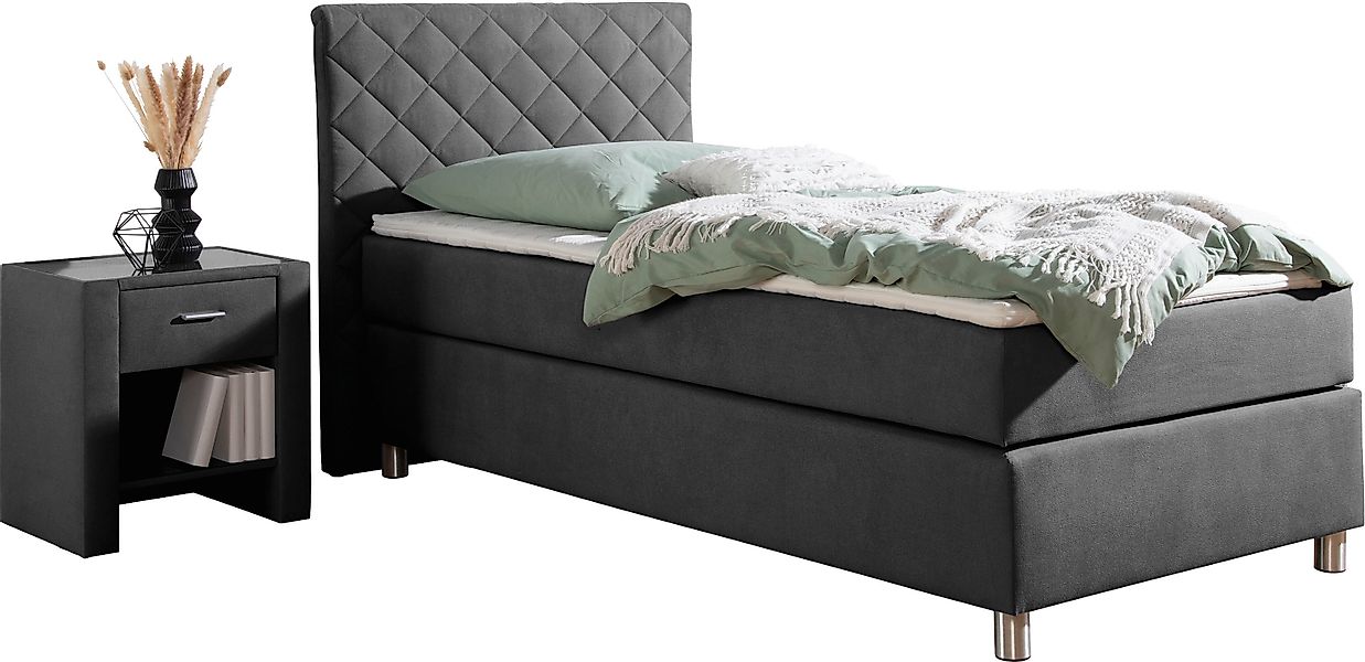 Leonique Boxspringbett »Bernard, in verschiedenen Breiten«, inkl. Topper, M günstig online kaufen