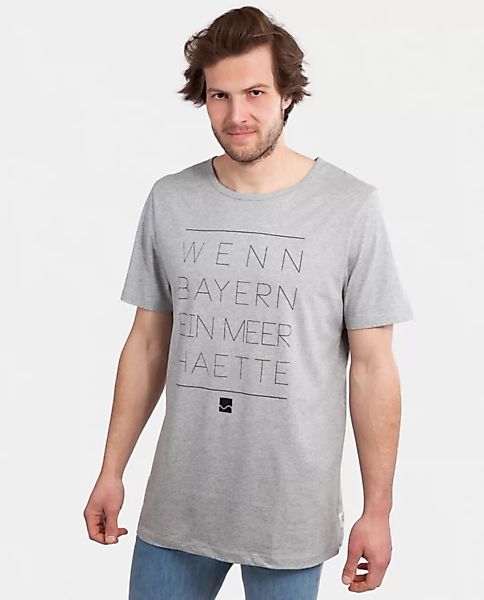 Shirt Wenn Bayern Ein Meer Hätte Grau Meliert günstig online kaufen